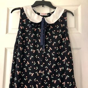🍒Cherry Tank with Peter Pan Collar, Bows, XL🍒